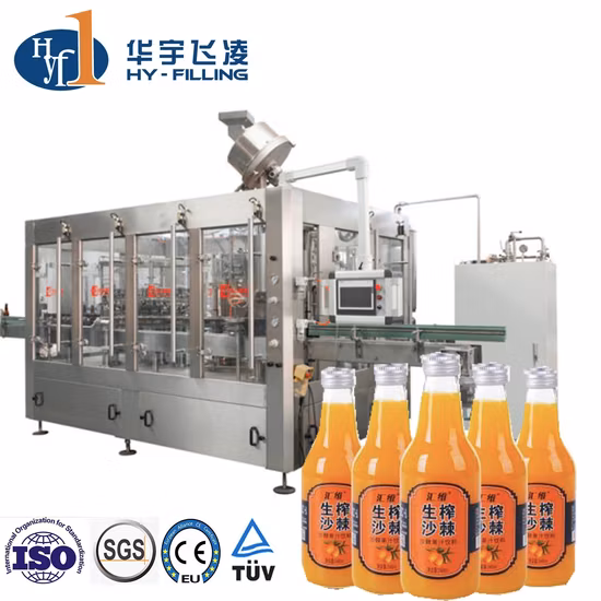 Machine de remplissage d'embouteillage d'eau potable de boissons gazeuses de CSD de thé de jus de bouteille en verre/animal familier