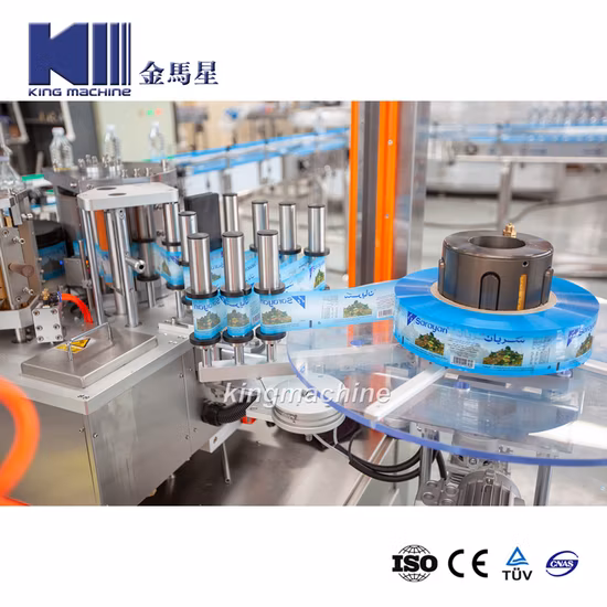 Machine d'étiquetage automatique de bouteilles d'eau en papier OPP, étiqueteuse de Type enveloppant, colle thermofusible